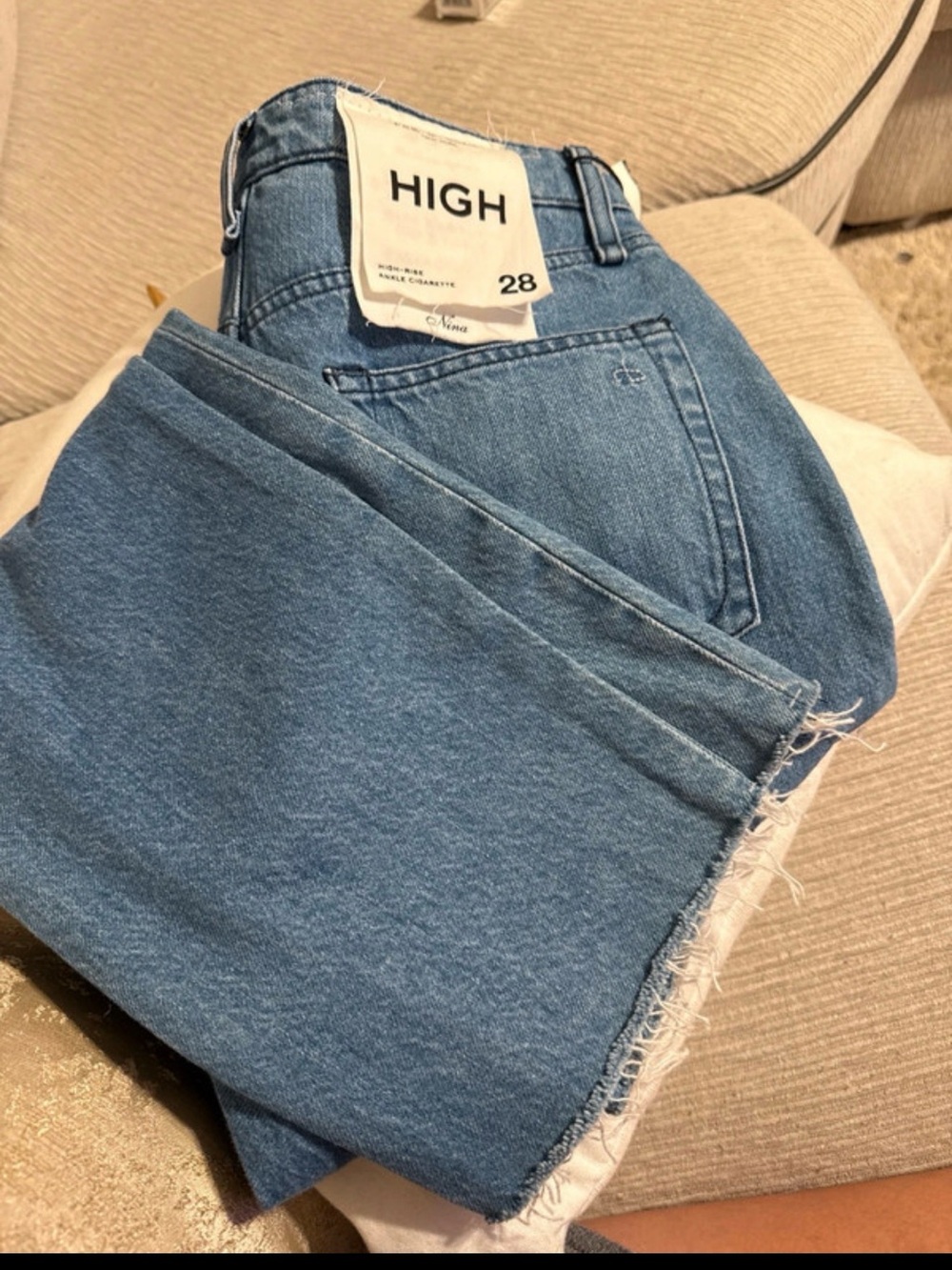 rag & bone High-Rise Blue Straight-Leg Jeans